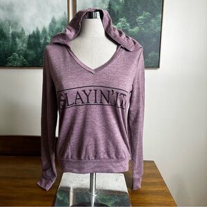 Slayin’ It Burgundy Hoodie Charlotte Russe XS